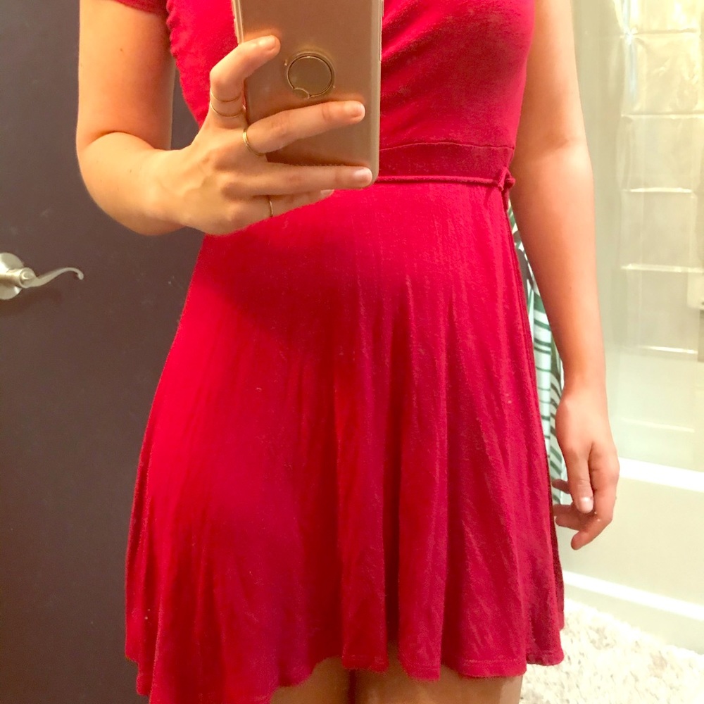 Red waist tie forever21 mini dress